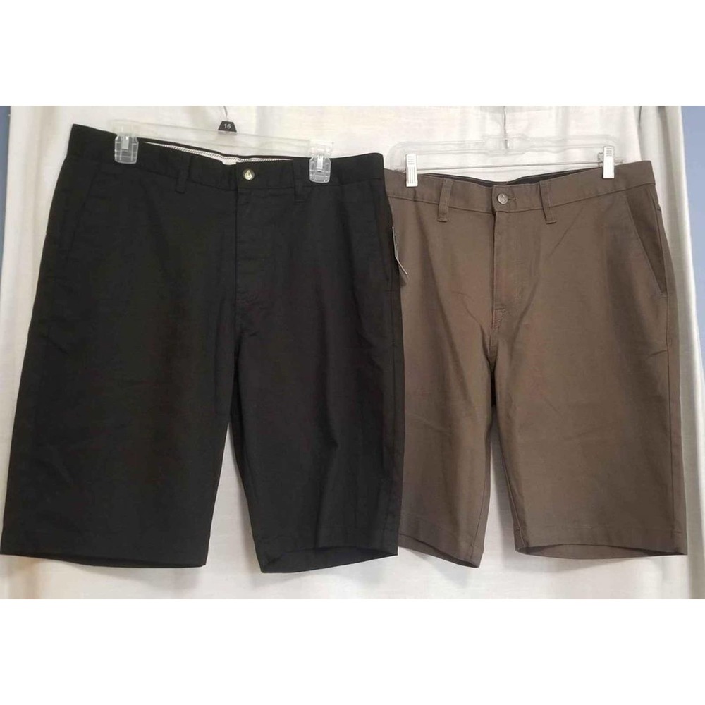 2 pair NEW men's Volcom black and taupe cotton blend